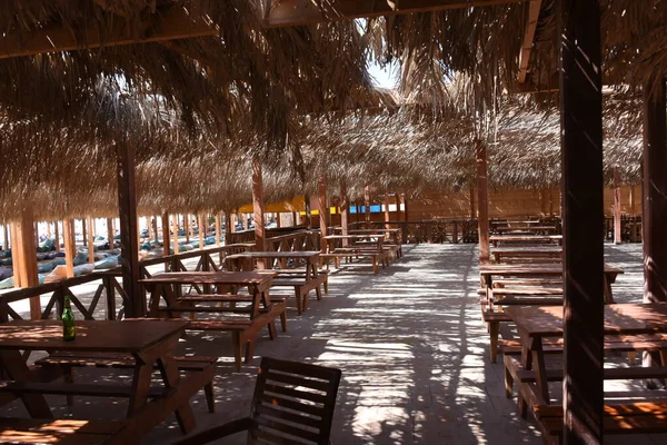 Stranden Traditionele Bouw Bij Orange Bay Hurghada Rode Zee Egypte — Stockfoto