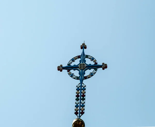 Roemeens Orthodox Kruis Uit Sapanta Maramures Keramisch Mozaïek Geglazuurd Chromatiek — Stockfoto