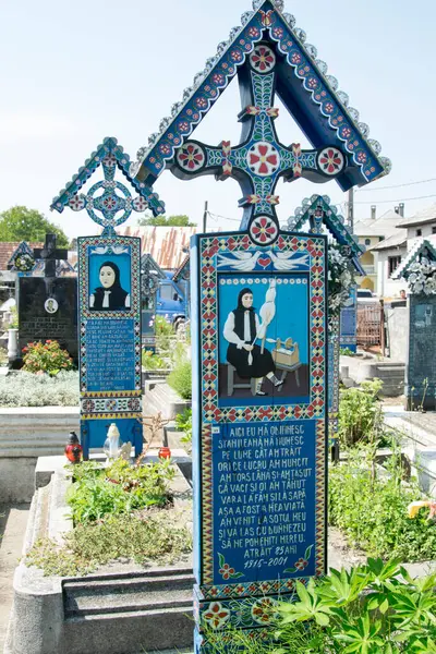 Croix Cimetière Joyeux Spna Maramure Seul Endroit Monde Les Gens — Photo