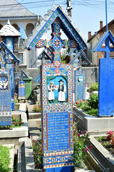 Croix Cimetière Joyeux Spna Maramure Seul Endroit Monde Les Gens — Photo