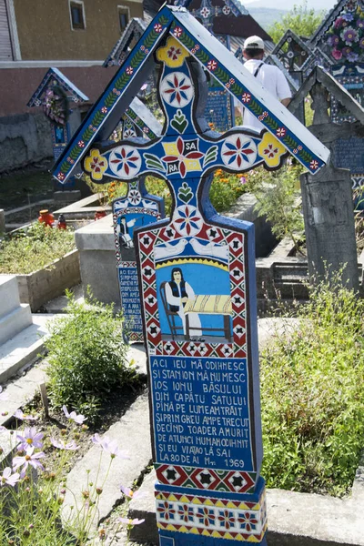 Het Kruis Van Merry Cemetery Spna Maramure Enige Plek Ter — Stockfoto