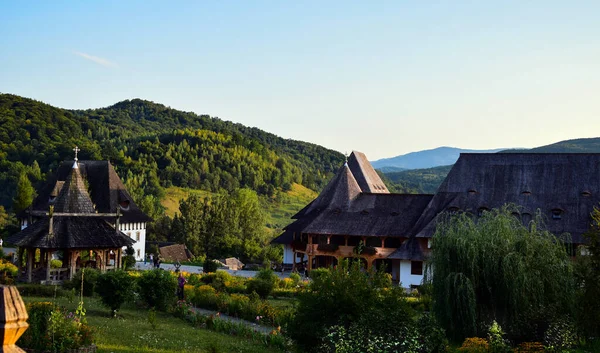 Barsana Orthodox Abbess Multi Storey Building Maramures Style Wooden Churches — Stock Photo, Image