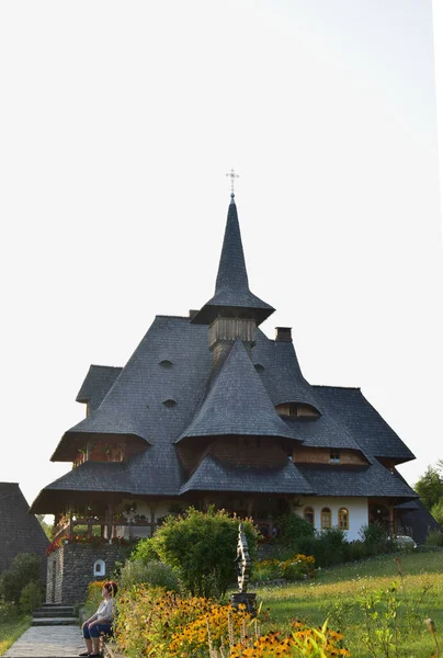 Barsana Orthodox Abbess Multi Storey Building Maramures Style Wooden Churches - Stock-foto