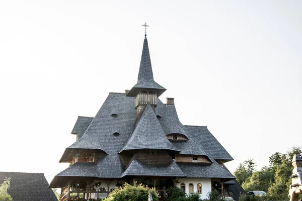 Barsana Orthodox Abbess Multi Storey Building Maramures Style Wooden Churches — Stockfoto