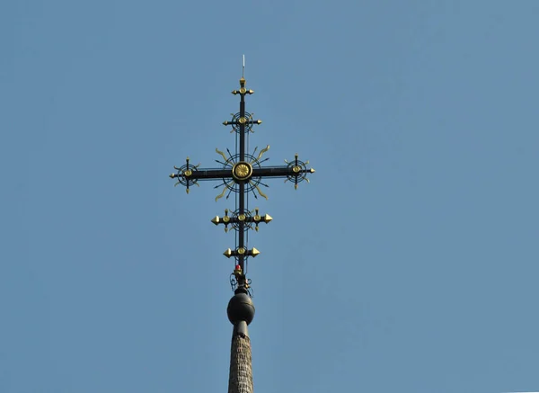 Cruz Ortodoxa Romena Sapanta Peri Maramures Feita Ferro Forjado Com — Fotografia de Stock