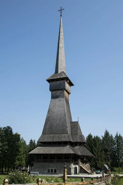 Kyrkan Sapanta Peri Kloster Maramures Byggd Helt Trä Med Singel — Stockfoto