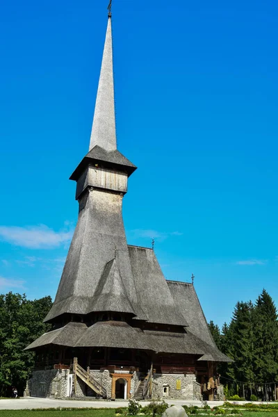 Kyrkan Sapanta Peri Kloster Maramures Byggd Helt Trä Med Singel — Stockfoto