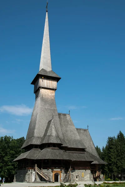 Kyrkan Sapanta Peri Kloster Maramures Byggd Helt Trä Med Singel — Stockfoto