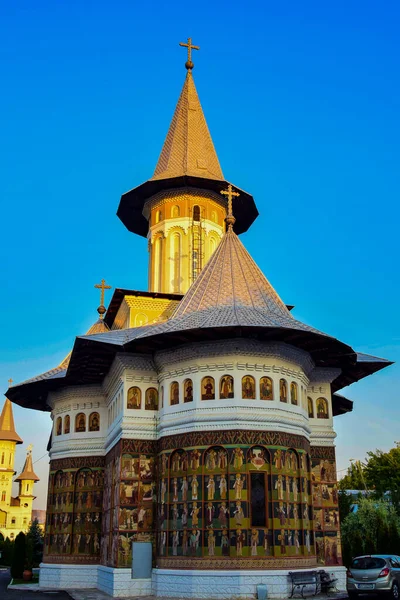 Monastère Sainte Croix Oradea Peinture Extérieure Complexe Monastique Orthodoxe Construit — Photo
