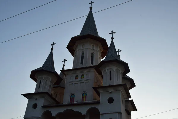 Mănăstirea Sfânta Cruce Din Oradea Turnul Clopotniță Complex Monahal Ortodox — Fotografie, imagine de stoc