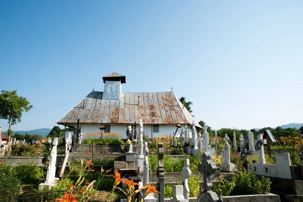 Iglesia Madera Novaci Foreign Fue Construido Sobre Base Iglesia Construida —  Fotos de Stock