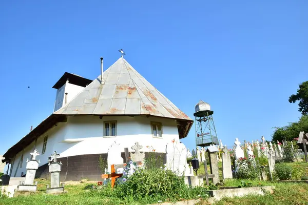 Igreja Madeira Novaci Foreign Foi Construído Sobre Fundação Igreja Construída — Fotografia de Stock