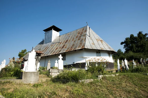 Igreja Madeira Novaci Foreign Foi Construído Sobre Fundação Igreja Construída — Fotografia de Stock