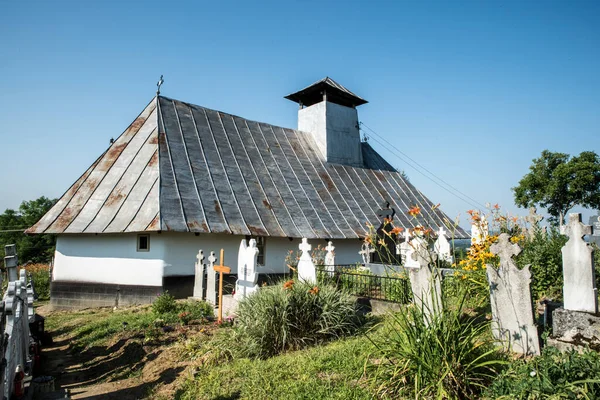 Iglesia Madera Novaci Foreign Fue Construido Sobre Base Iglesia Construida —  Fotos de Stock