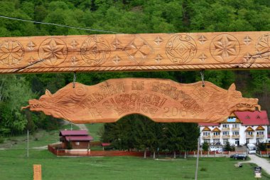 Polovragi, Dacian ocak ahşap heykel kampında, Polovragi Manastırı 'nın önündeki yaylada bulunan tahta heykel, Dacian hükümdarlarını, Dacian bayrağını, Dacian sembollerini, özgür Dacian heykellerini temsil eden ahşap heykeller yer alıyor.