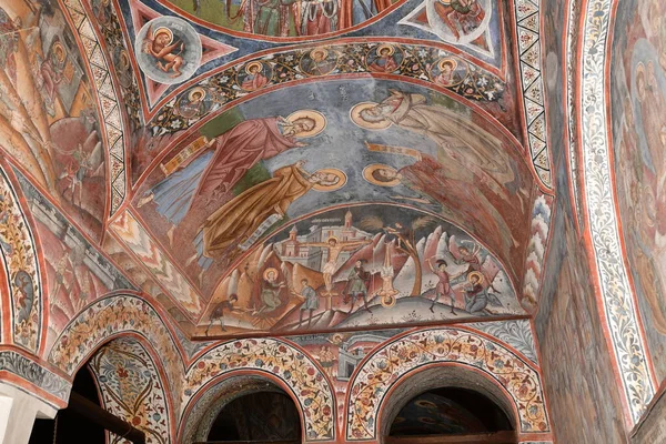 Pintura Del Monasterio Polovragi Ejecutado En1713 Por Constantin Zugravul Entrada — Foto de Stock