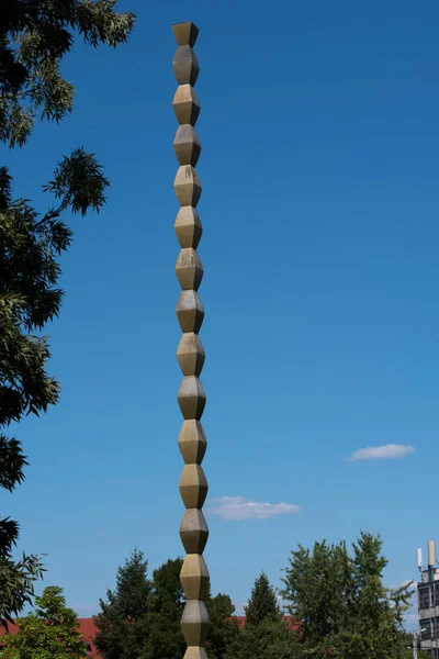 Columna Infinita Columna Infinita Una Estilización Columnas Funerarias Específicas Del — Foto de Stock