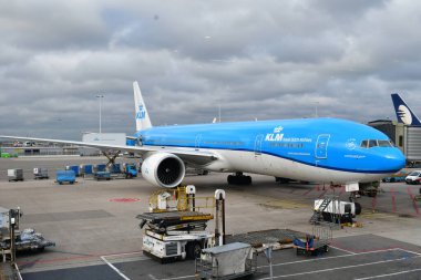 Amsterdam, Hollanda - Nisan 2 019: Amsterdam Havaalanı Hollanda, Amsterdam Havaalanı.