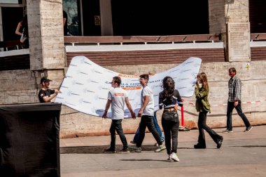 Milano, İtalya - 16 Eylül: Milano 'daki insanlar, Ulusal Birlik' in etkinliği, binlerce