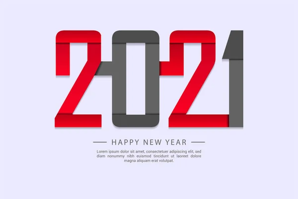 Šťastný Nový Rok 2021 Textový Design Šablony Pro Blahopřání Plakát — Stockový vektor