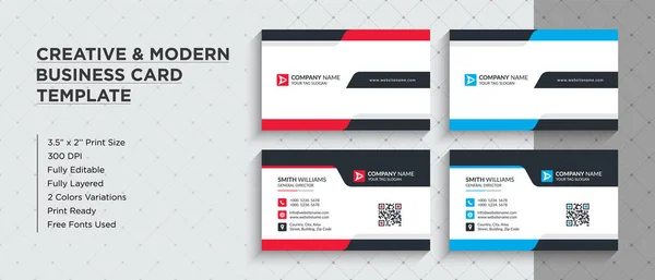 Creative Modern Corporate Business Cards Tato Jmenná Karta Dodávána Třech — Stockový vektor