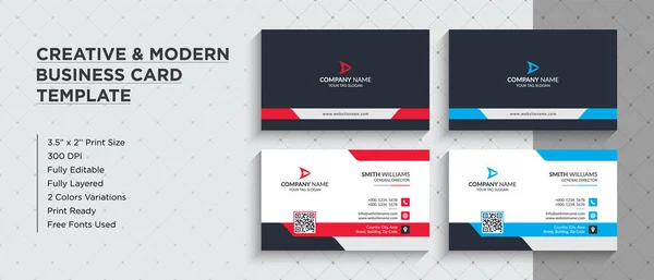 Creative Modern Corporate Business Cards Tato Jmenná Karta Dodávána Třech — Stockový vektor