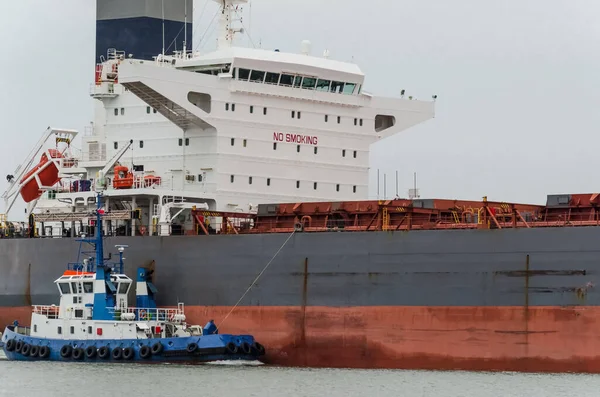 MARITIME TRANSPORT - A merchant vessel sails to the sea