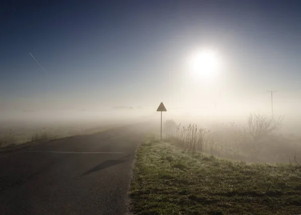 Même Même Matière Météo Pittoresque Sur Route Asphaltée — Photo