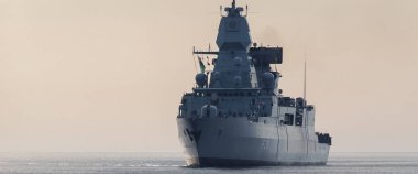 BALTIC SEA - 2021: Alman donanmasının denizde yelken açtığı bir firkateyn