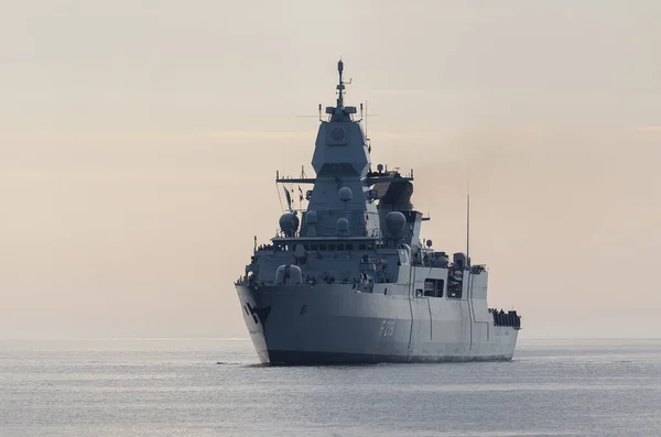 BALTIC SEA - 2021: A frigate of the German Navy flows at sea 