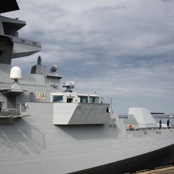 Gdynie Polsko 2021 Fregata Řízenými Střelami Italského Námořnictva Kotvící Přístavního — Stock fotografie