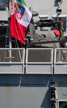 GDYNIA - POLAND - 2021; Güvertede bir İtalyan firkateyni 
