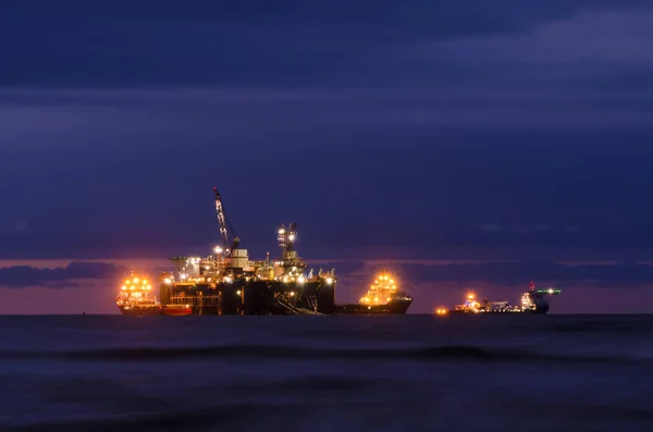 Pipe Layer Platform Werken Zee Bij Aanleg Van Een Gasleiding — Stockfoto