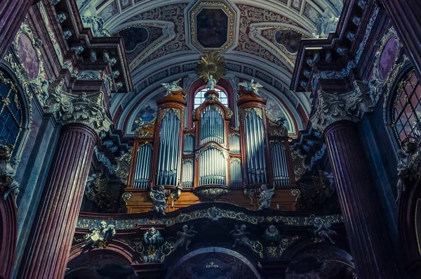 Poznan Poland 2021 Organ Basilika Perkumpulan Bunda Maria Bantuan Abadi — Stok Foto