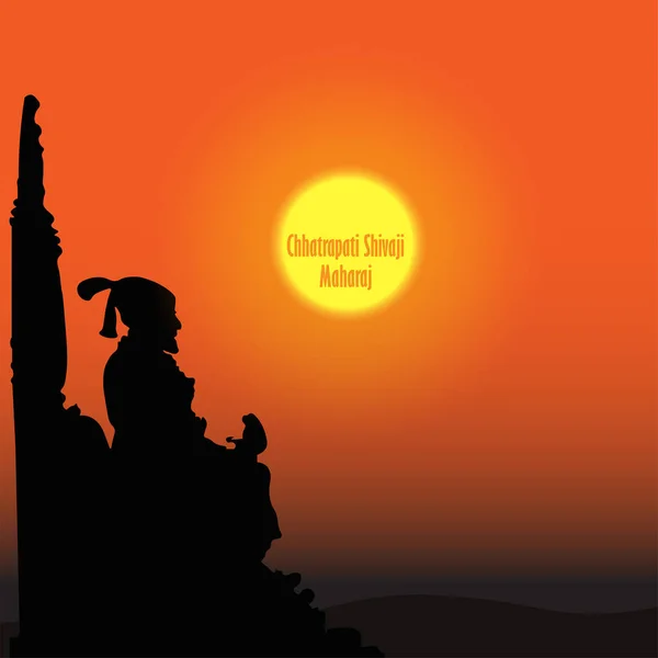 Иллюстрация Chhatrapati Shivaji Maharaj Jayanti Фон Заката Восхода Солнца Векторная — стоковый вектор