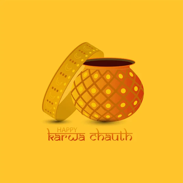 Ilustración Vectorial Para Karwa Chauth Festival Indio Día Que Las — Vector de stock