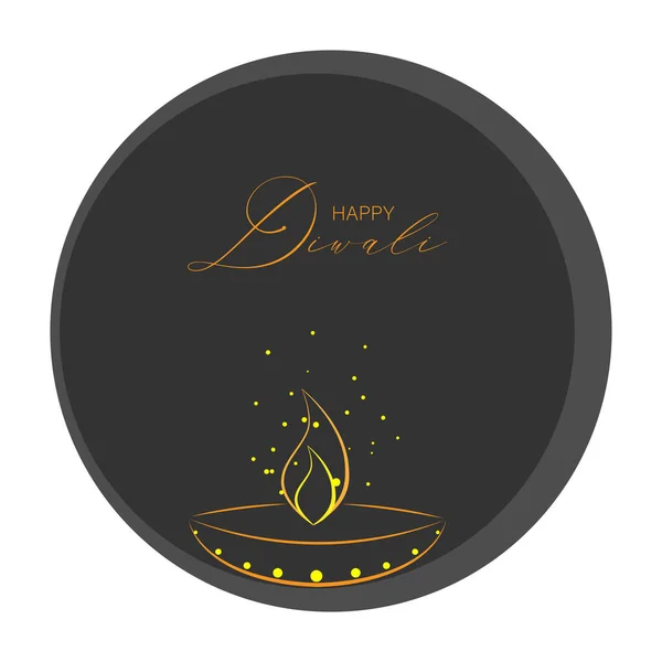 Illustration Vectorielle Festival Diwali Diya Lamp Joyeux Diwali Cartes Voeux — Image vectorielle