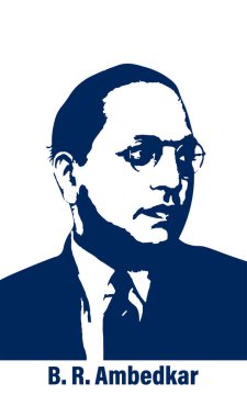 Dr. Bhimrao Ramji Ambedkar 'ın 14 Nisan' da Ambedkar Jayanti için Hindistan Anayasası ile yaptığı Vectpr illüstrasyonu