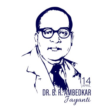 Dr. Bhimrao Ramji Ambedkar 'ın 14 Nisan' da Ambedkar Jayanti için Hindistan Anayasası ile yaptığı Vectpr illüstrasyonu