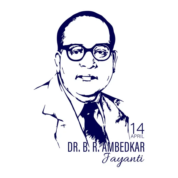 Vectpr Illustratie Van Bhimrao Ramji Ambedkar Met Grondwet Van India — Stockvector