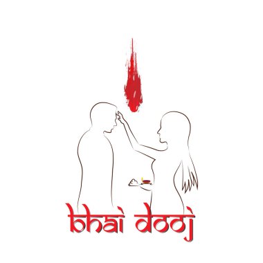 Dias sallanan yaratıcı geçmişi olan Bhai Dooj 'un vektör illüstrasyonu. Kardeş kardeş kutsal aşk festivali.