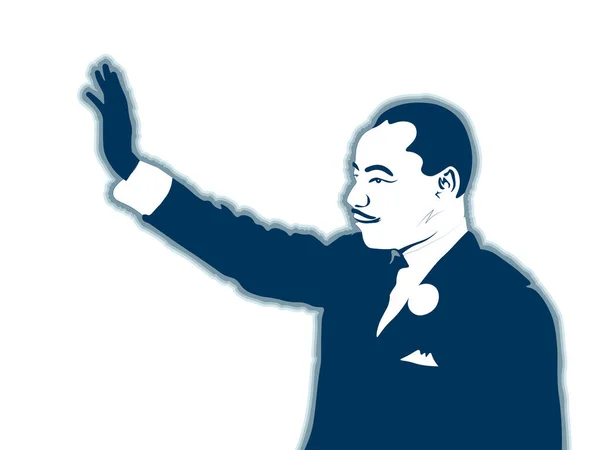 Martin Luther King Zwart Wit Handgetekend Portret Schets Potlood Werk — Stockvector