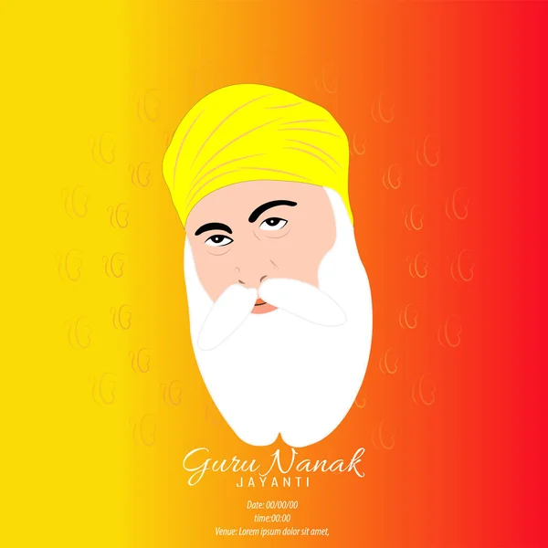 Vector Illustration Guru Nanak Jayanti Ювілей Дня Народження Guru Nanak — стоковий вектор