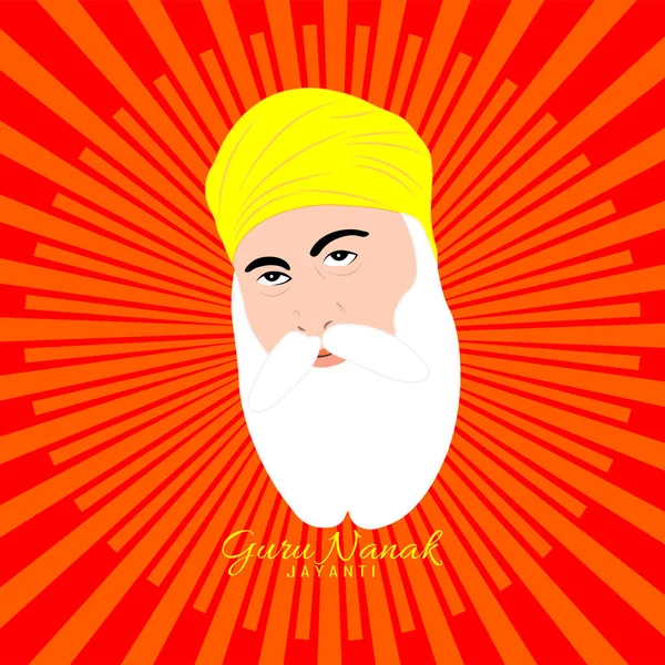 Vector Illustration Guru Nanak Jayanti Ювілей Дня Народження Guru Nanak — стоковий вектор