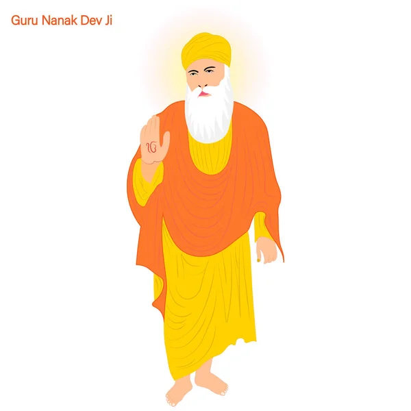 Vector Illustratie Voor Guru Nanak Jayanti Geboortedag Van Guru Nanak — Stockvector