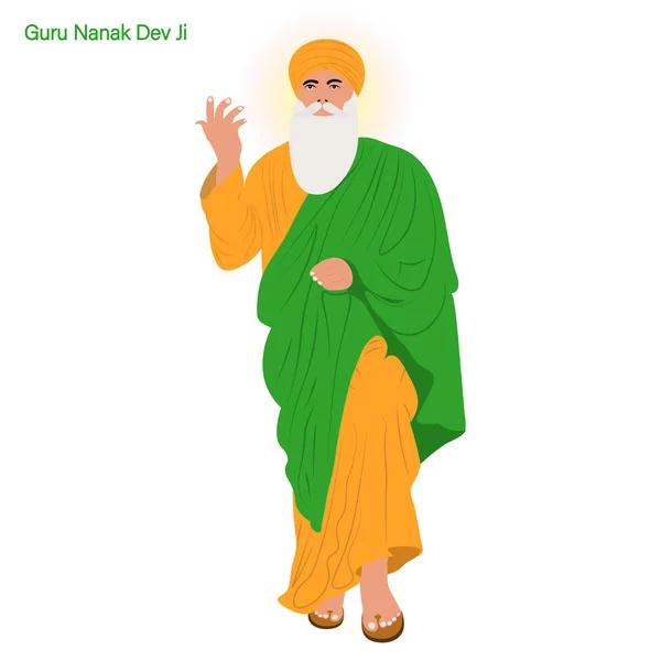 Vector Illustration Guru Nanak Jayanti Birth Anniversary Guru Nanak Dev — 스톡 벡터