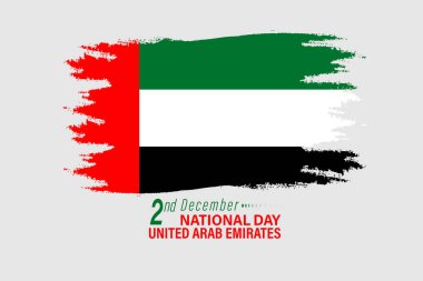 BAE Ulusal Günü 'nün Vektör İllüstrasyonu 2 Aralık. El sallayan bayrak. soyut