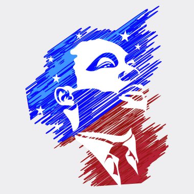 Vektör illüstrasyonu Martin Luther King Günü tebrik kartı - Amerikan bayrağı soyut arkaplan