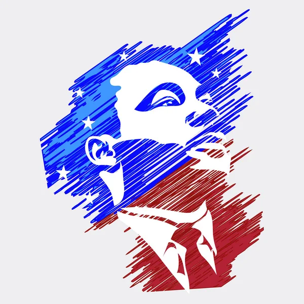 Ilustração Vetorial Martin Luther King Day Cartão Saudação Bandeira Americana — Vetor de Stock