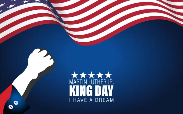 Vector Illustratie Martin Luther King Day Wenskaart Amerikaanse Vlag Abstracte — Stockvector